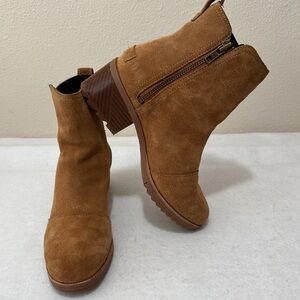 Sorel Cate Brown Suede Ankle Boots, 6.5